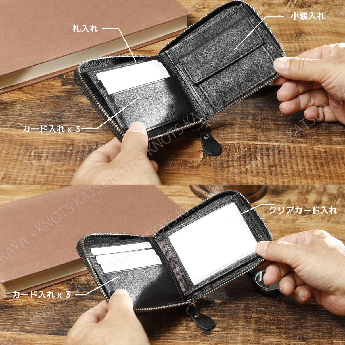 本革 ラウンドファスナー財布ショート☆ヴィンテージブラウン