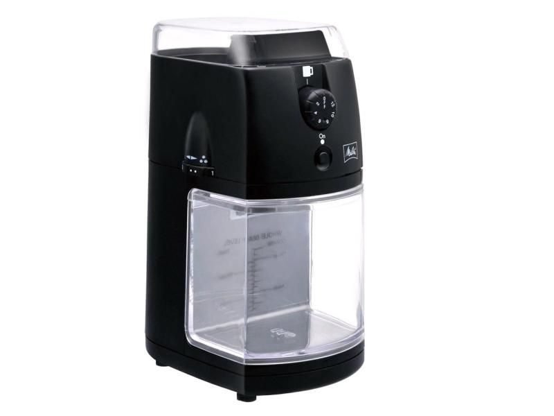 メリタ Melitta コーヒー グラインダー コーヒーミル 電動 フラットディスク式 杯数目盛り付き ホッパー 100g 定格時間 90秒間 パーフェクトタッチII CG-5B ブラック