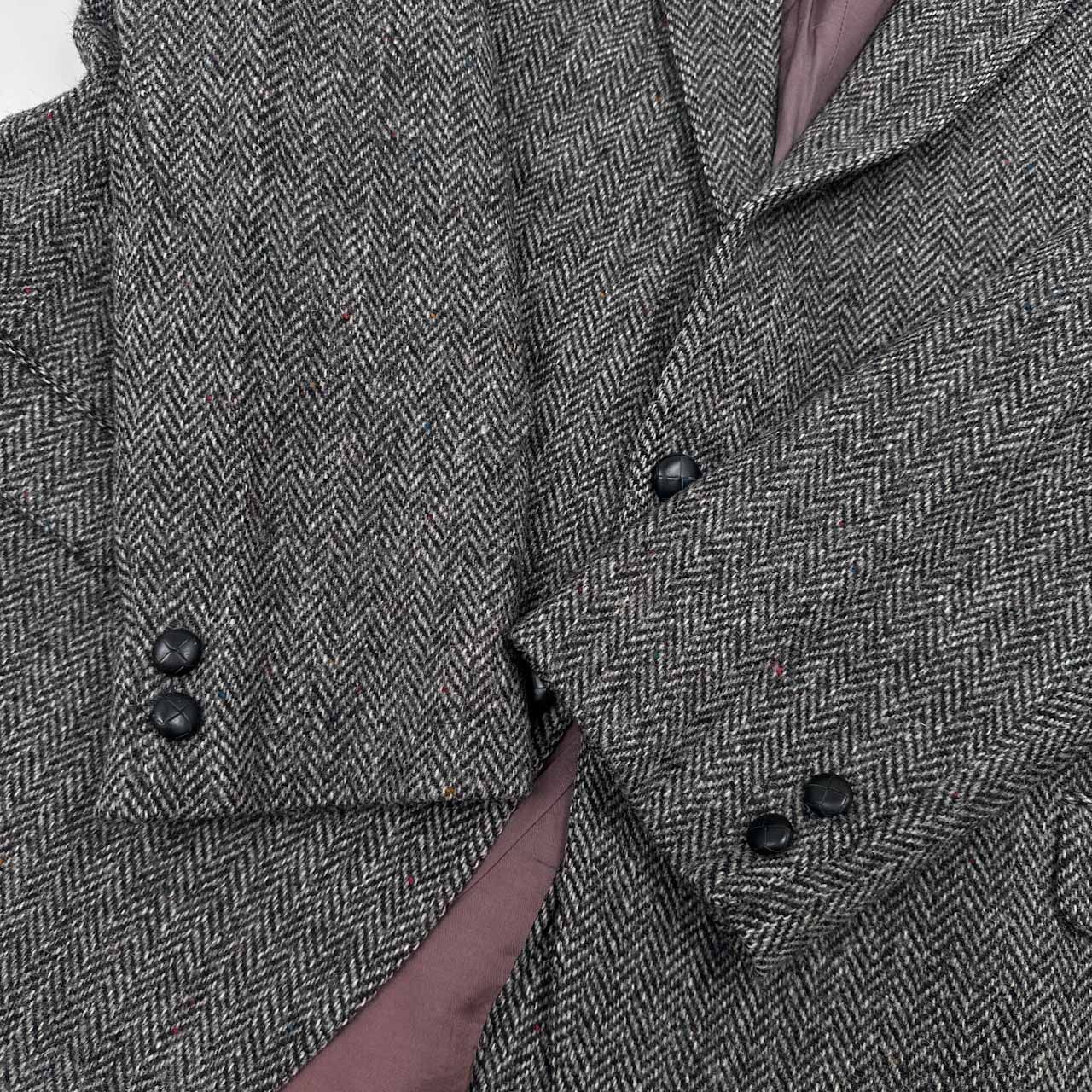 HARRIS TWEED◆Leishman/テーラードジャケット/ウール/エルボーパッチ