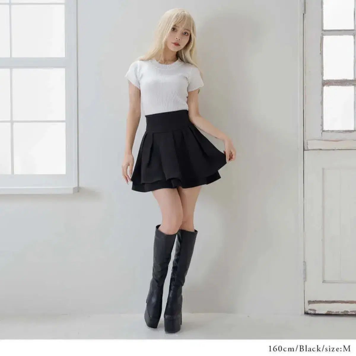 ゆめてんぼ DearMyLove ディアマイラブ ディアブル ハイウエスト 黒 スカート
