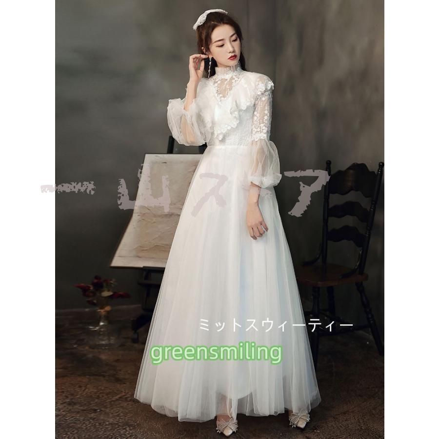 ウェディングドレス マキシ丈スカート レース 結婚式 半袖 パーティードレス 二次会 前撮り 後撮り ウエディングドレス ブライダル 花嫁 披 MAAHADDERANG_COM