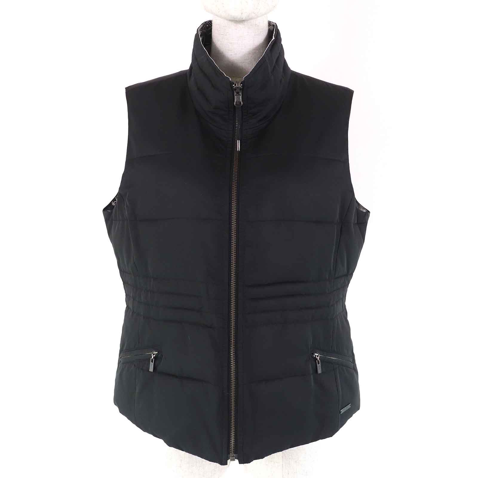 【美品】レオナールSPORT　リバーシブル中綿ベスト　40サイズ 美品△LEONARD SPORT レオナールスポーツ ロゴプレート 総柄