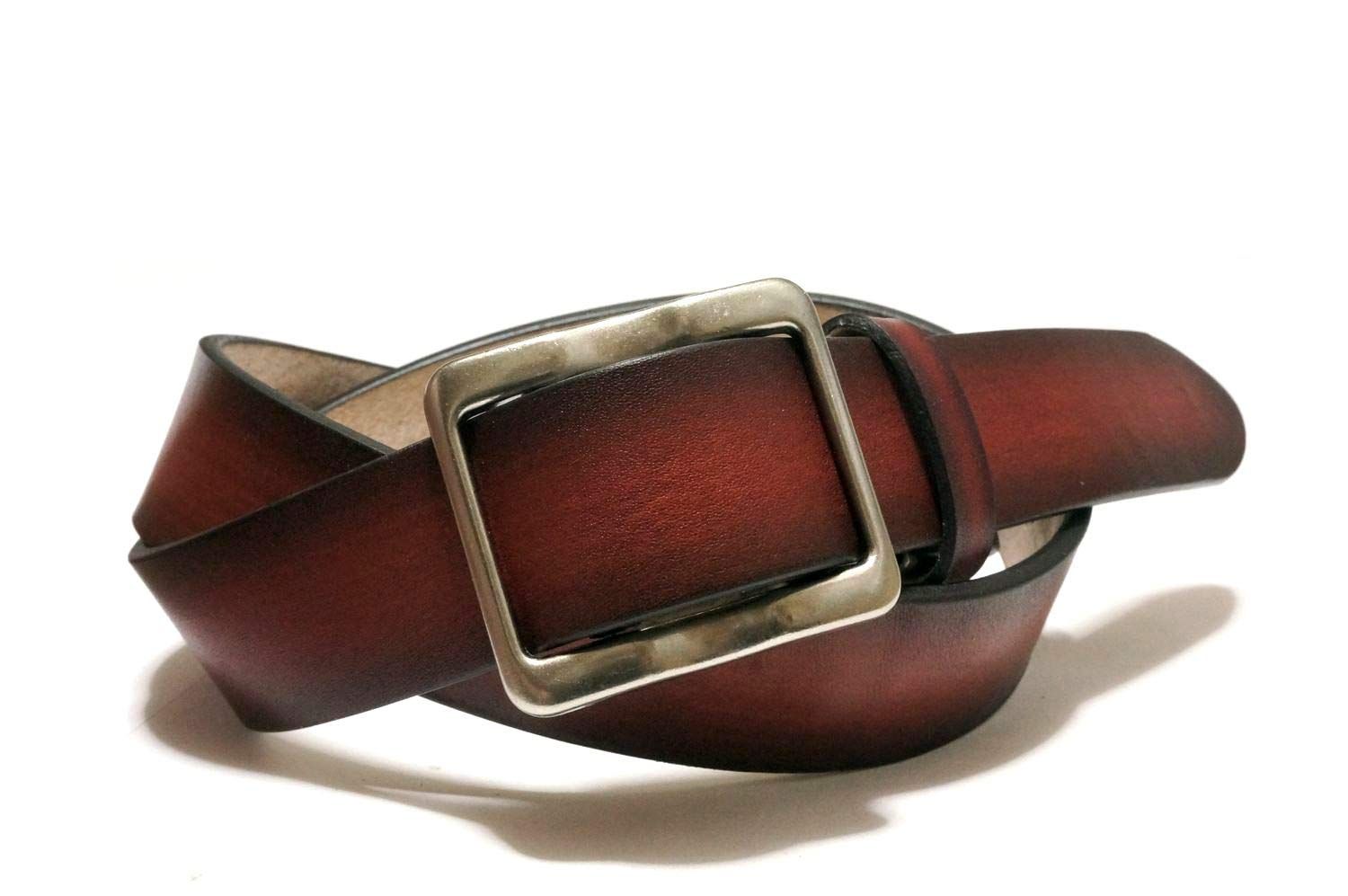 [TOCHIGI LEATHER(とちぎ革)] とちぎレザー ベルト 栃木レザー ベルト スライダーバックル メンズ カジュアル グラデーション仕様 こだわりの 天然皮革仕様 ぬめ革 牛革 日本製 (レッド) [レッド]