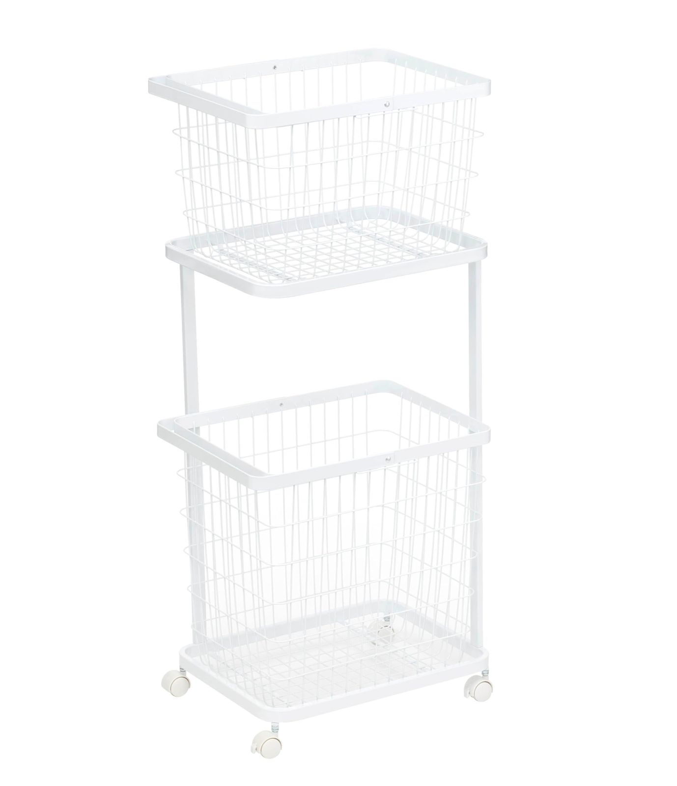 迅速発送 山崎実業 Yamazaki ランドリーワゴン バスケット ホワイト 約W41×D30×H93.5cm タワー tower 洗濯カゴ キャスター付き 大容量 3351