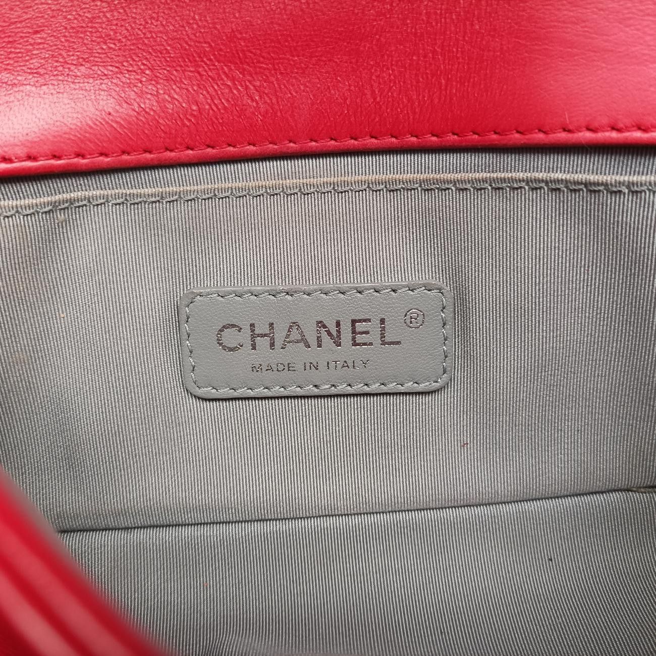 シャネルChanelボーイシャネルレッドパールフィッシュスキン×ラムスキンA6713716711953