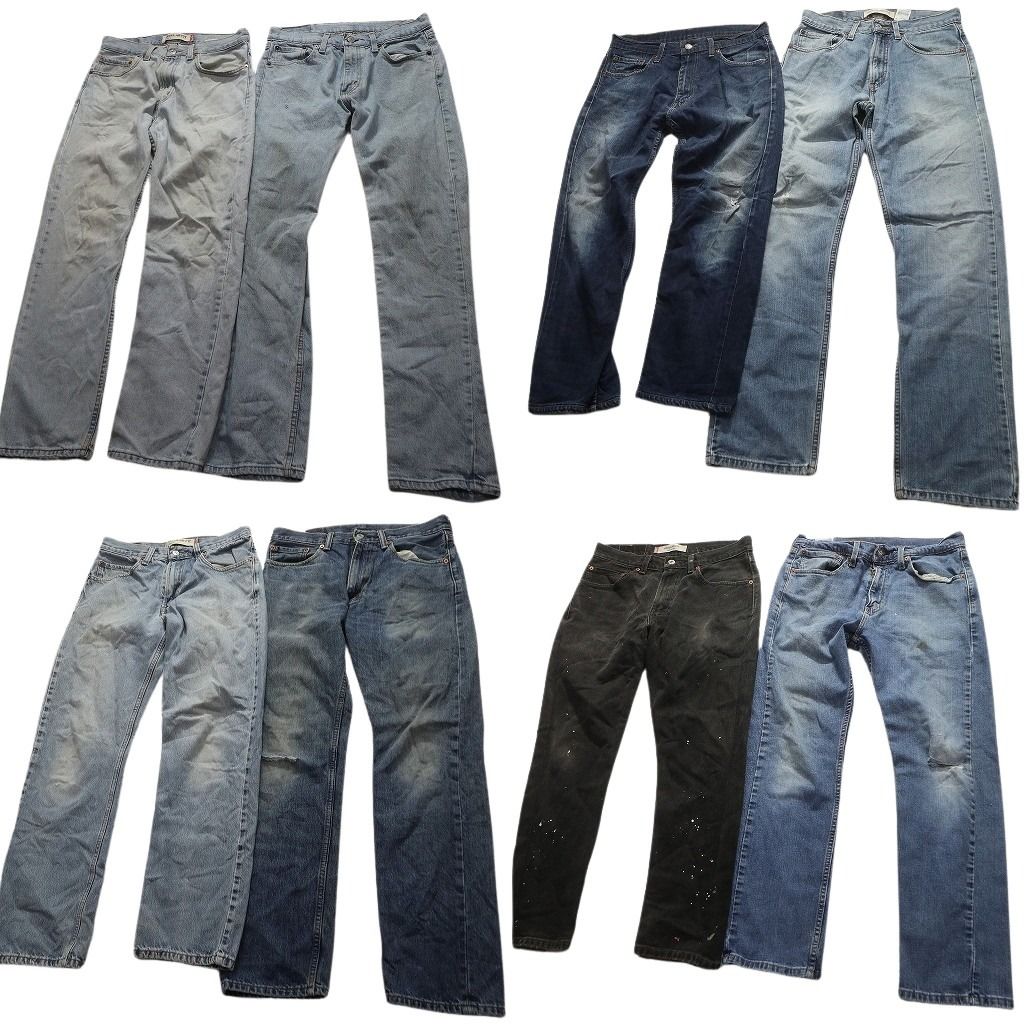 B品 古着卸 リーバイス 505 デニム パンツ 8枚セット メンズ 32 |31 |30 ブラック インディゴブルー 古着 NA6252