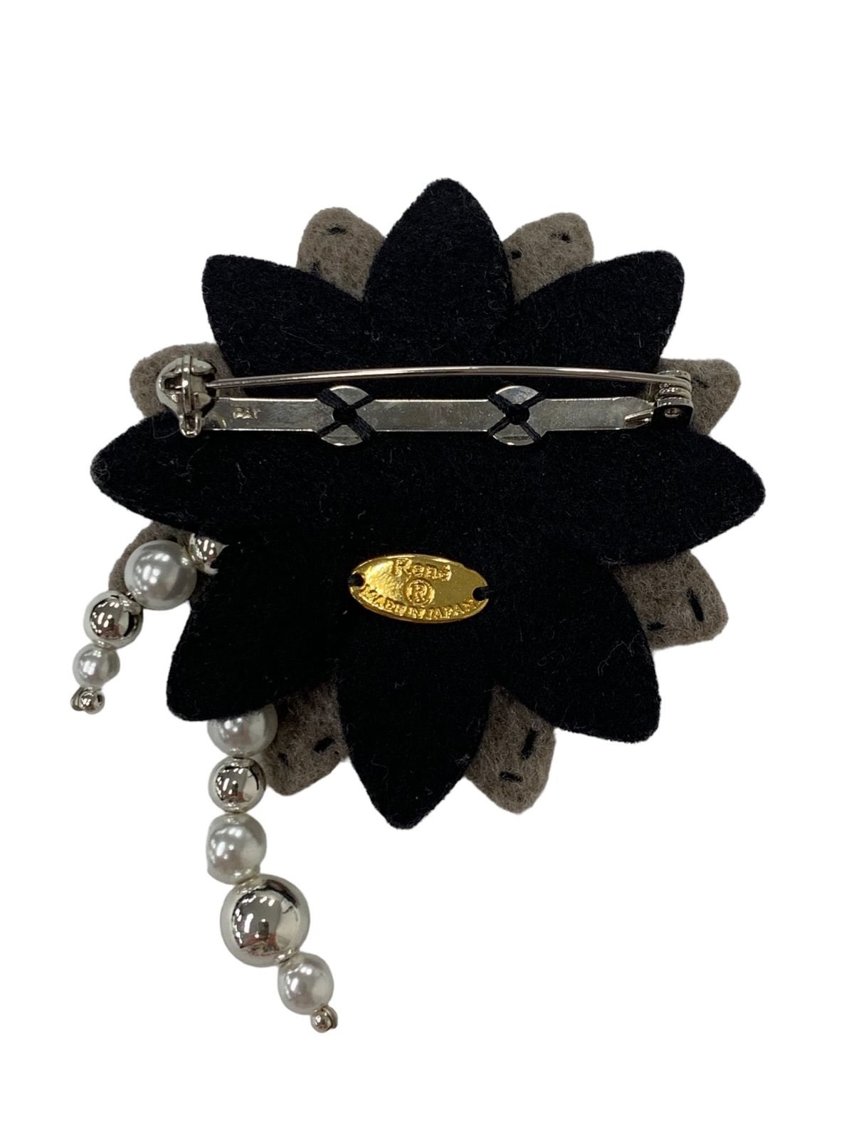Rene'/ルネ、パールブローチ、フラワーモチーフ、ラインストーン Rene