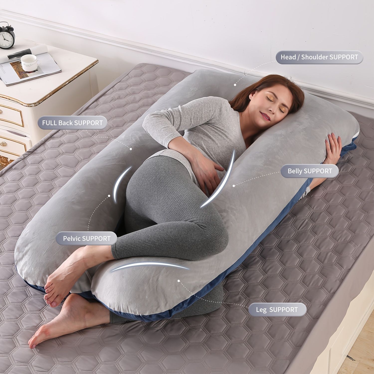 寝具 インテリア 妊娠用枕 U型 マタニティ フルボディ