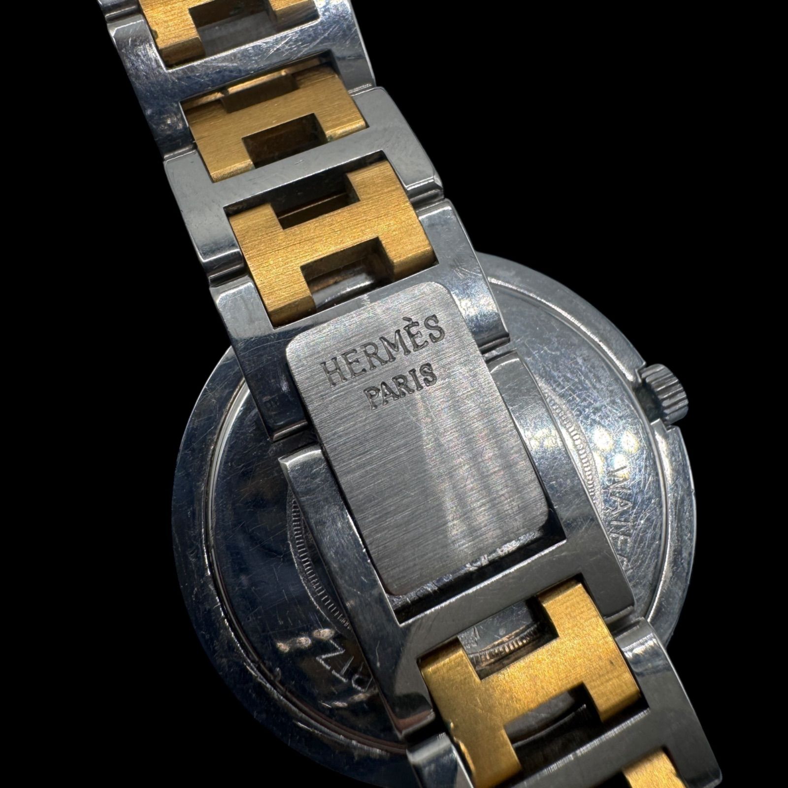 ✨新品電池✨HERMES エルメス クリッパー Hベルト メンズ 腕時計 新品電池稼働 HERMES エルメス クリッパー Hベルト コンビ