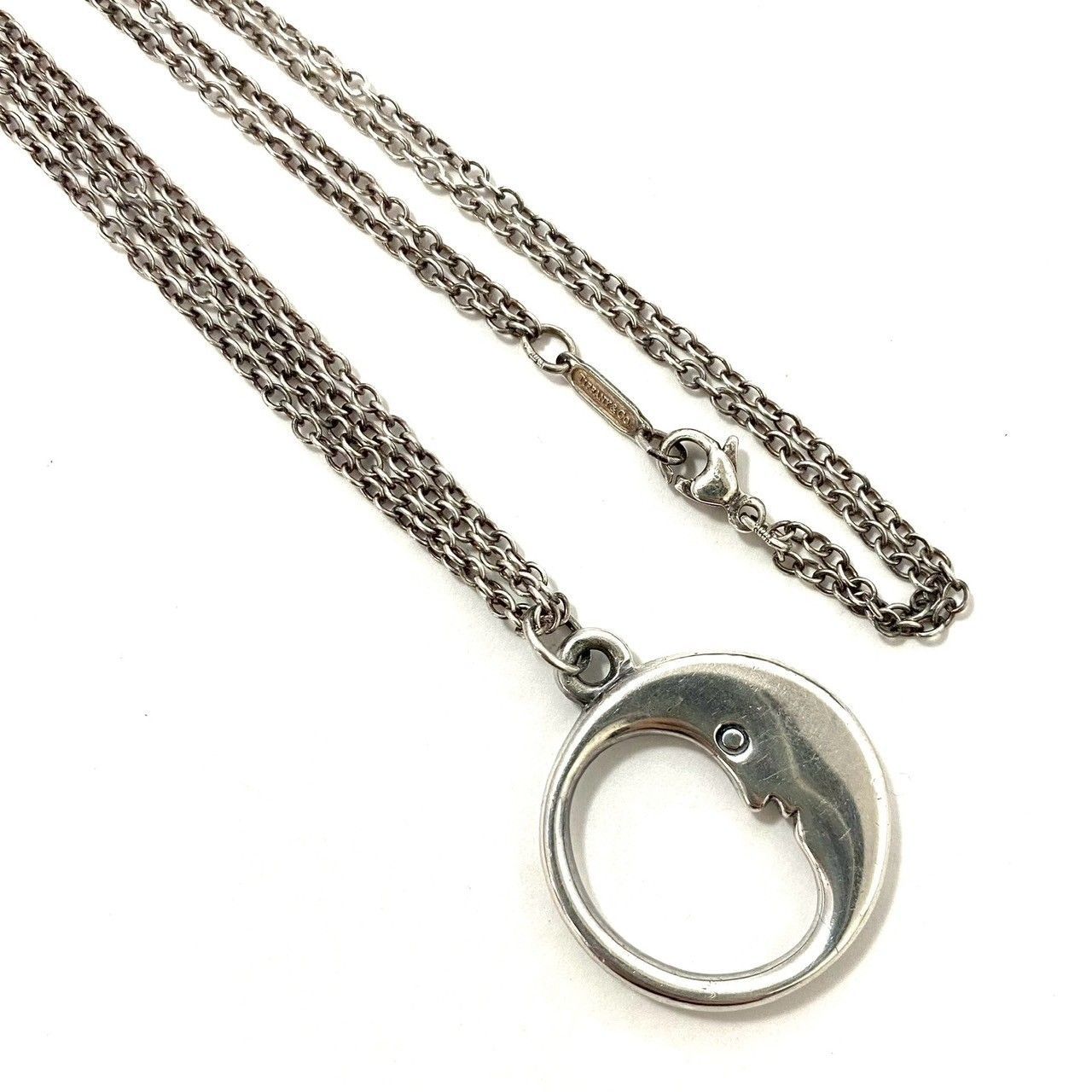 Y【TIFFANY&Co.】マンインザムーン 2連 ネックレス SV925