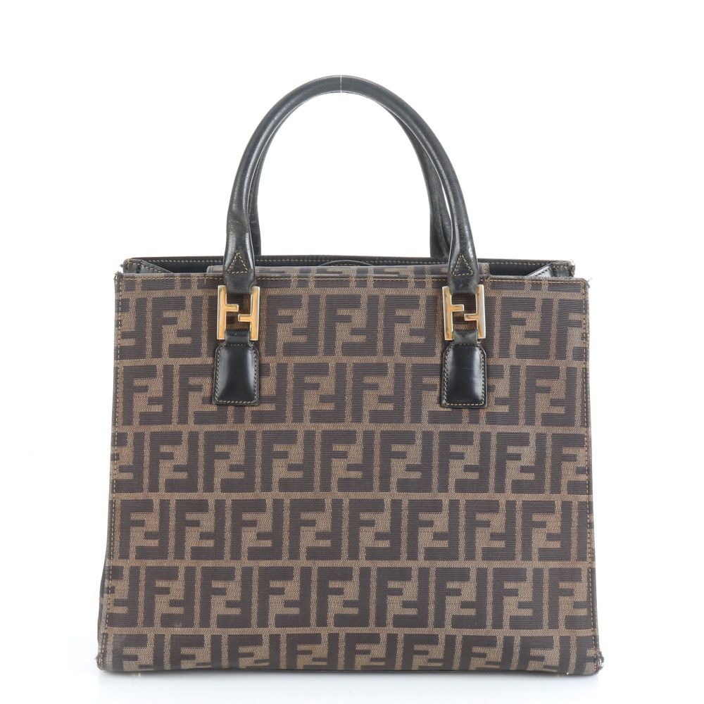 美品 ヴィンテージ フェンディ ズッカ FF レザー トート バッグ 肩掛け  