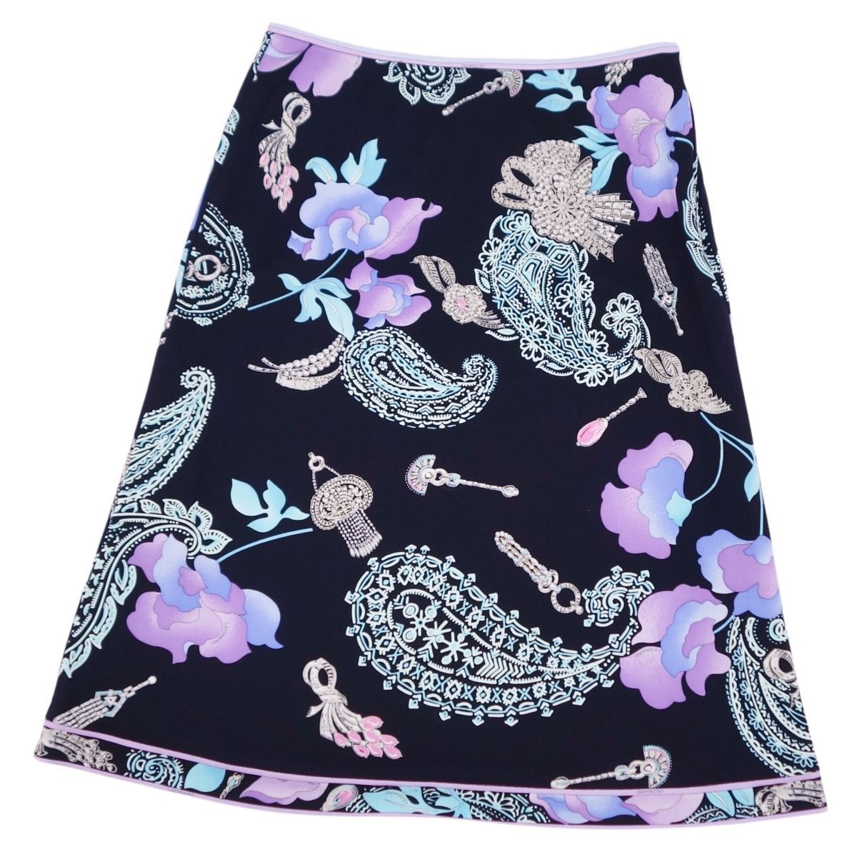 美品 レオナール LEONARD FASHION スカート 台形スカート ひざ丈 