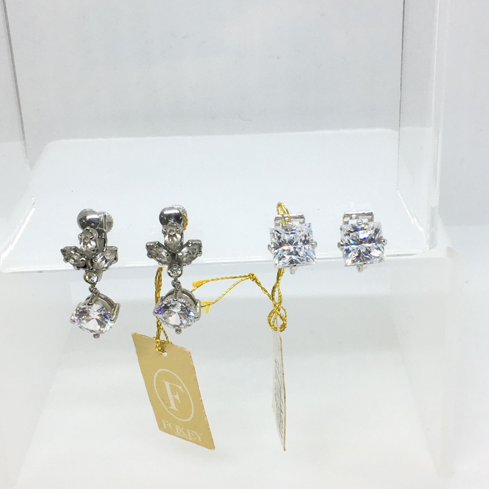 タグ付き美品】FOXEY フォクシー キュービックジルコニアイヤリング 2 