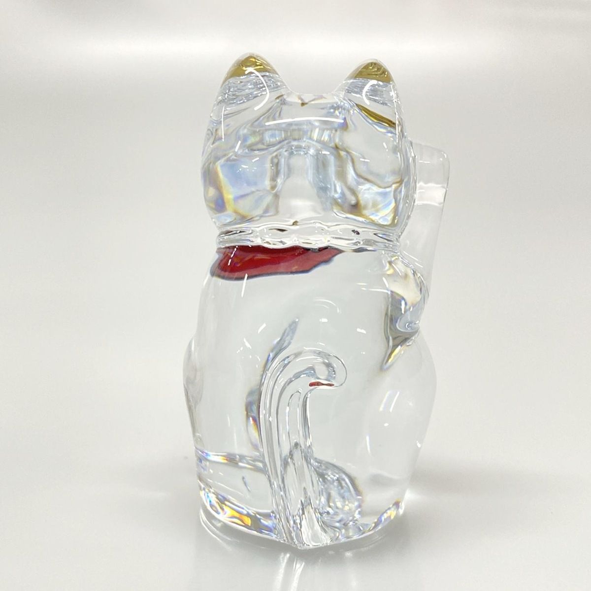 バカラ招き猫 バカラ Baccarat 招き猫 セット 赤 透明 まねき猫 クリア