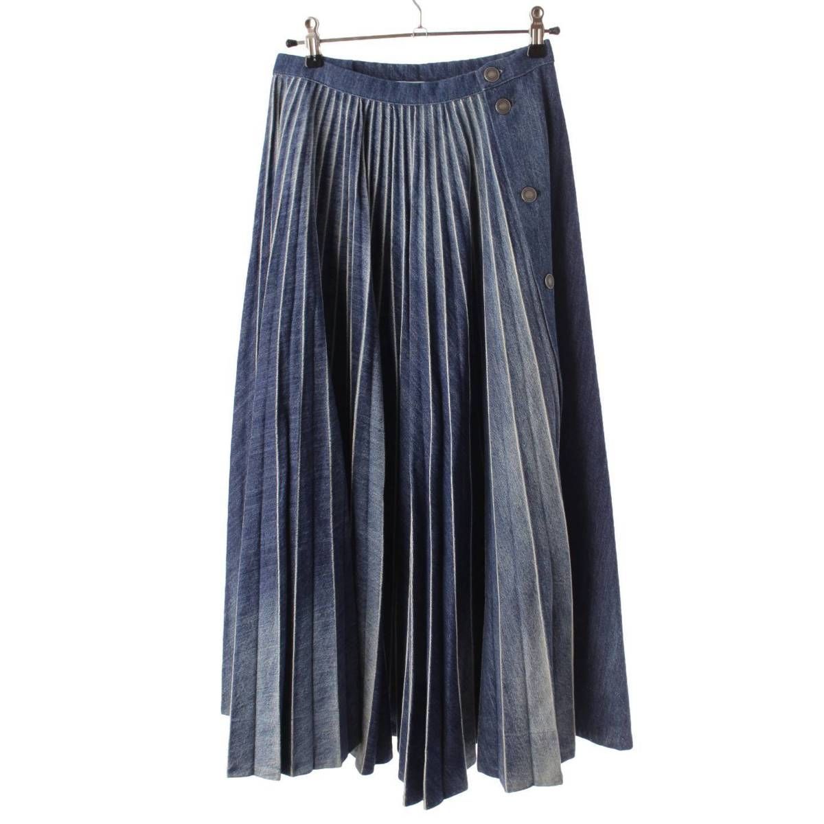 クリスチャンディオール】Christian Dior 21SS プリーツ デニム マキシ 