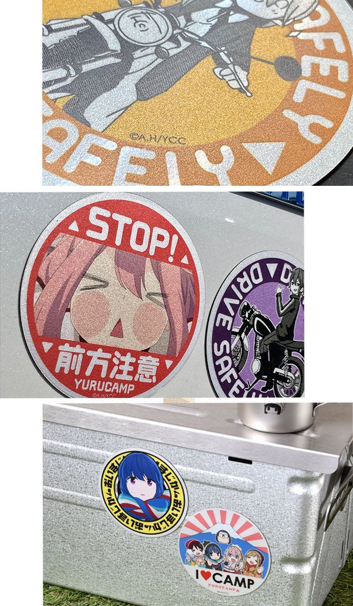 希少　ゆるキャン　ガラス製マグネット　各務原なでしこ 楽天市場】ゆるキャン ステッカー マグネット ミニ 反射 磁石 車