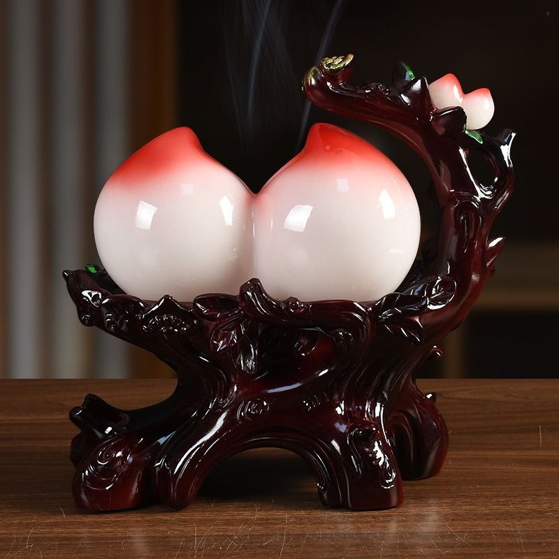 桃 モモ 置物 オブジェ ピンク 幸運 長寿 縁起物 魔除け 厄除 開運