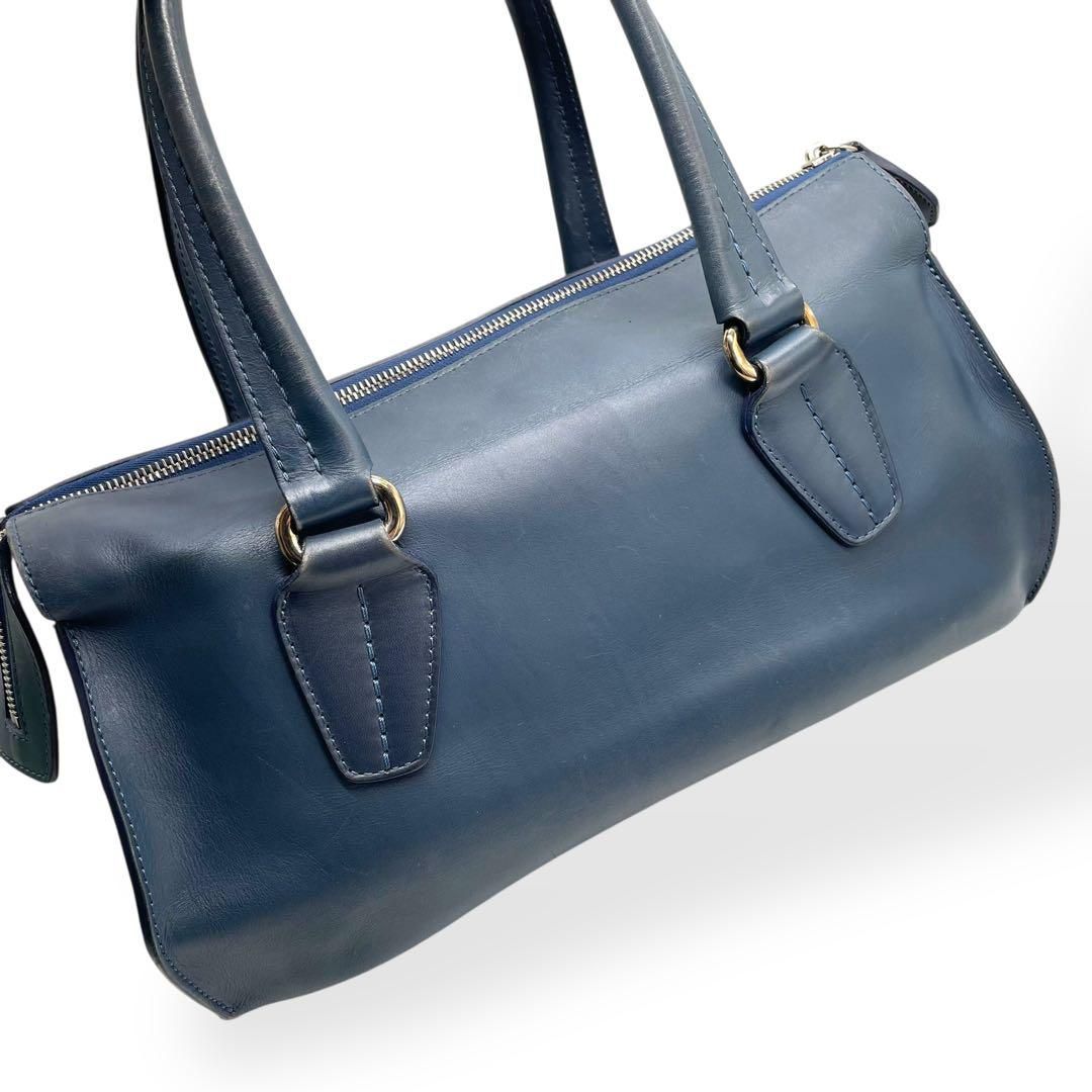 美品　HIROFU ヒロフ ハンドバッグ　編み込み 美品】HIROFU ヒロフ シボ革 ハンドバッグ ロゴ型押し - メルカリ