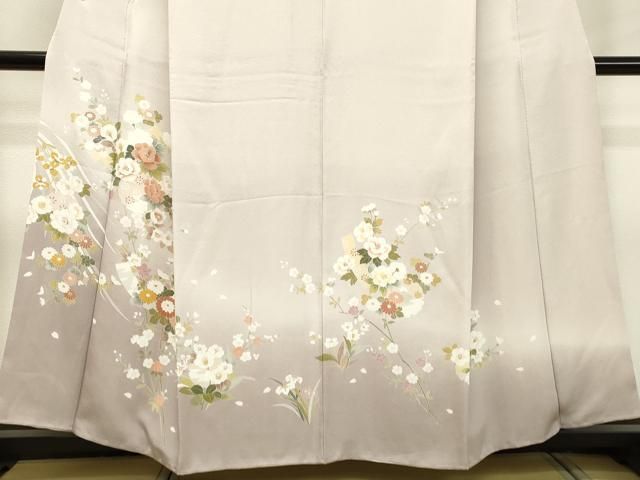 平和屋着物●訪問着　友禅　雪輪枝垂れ花文　正絹　逸品　AABF9633ck 平和屋着物○訪問着 友禅 雪輪草花文 暈し染め 正絹 逸品 DAAU0605tw