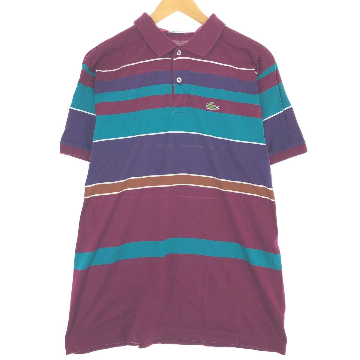 古着 80~90年代 ラコステ LACOSTE IZOD マルチボーダー 半袖