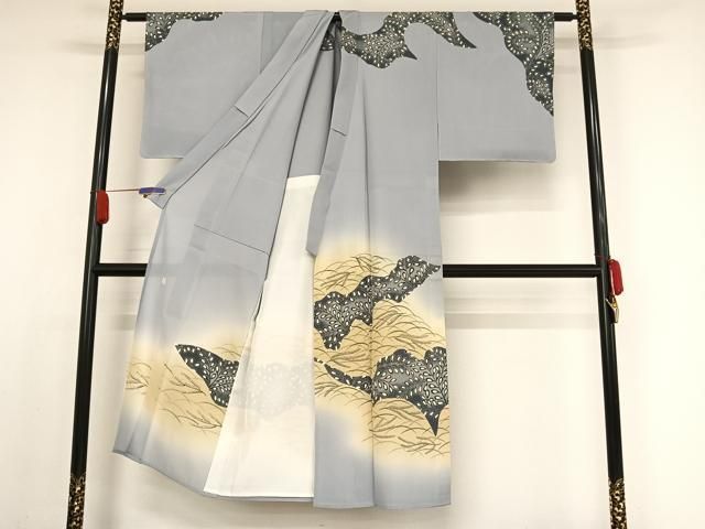 平和屋着物＊夏物　東京友禅　久呂田明功　男性　訪問着　絽　萩　暈し染め　金彩　正絹　逸品　AABA2497np 平和屋着物＊夏物 東京友禅 久呂田明功 男性 訪問着 絽 萩 暈し染め