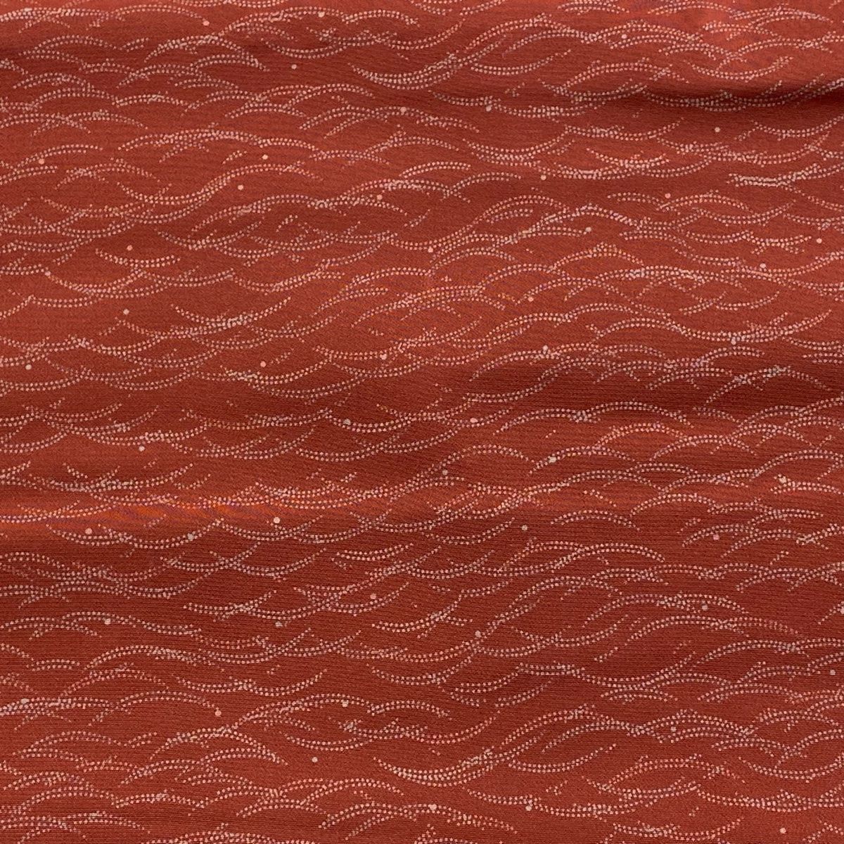 反物 秀品 小紋 鈴乃屋 露芝 茜色 正絹