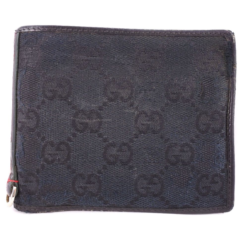 GUCCI】グッチ 131927 GGキャンバス 黒 メンズ 二つ折り財布 - メルカリ