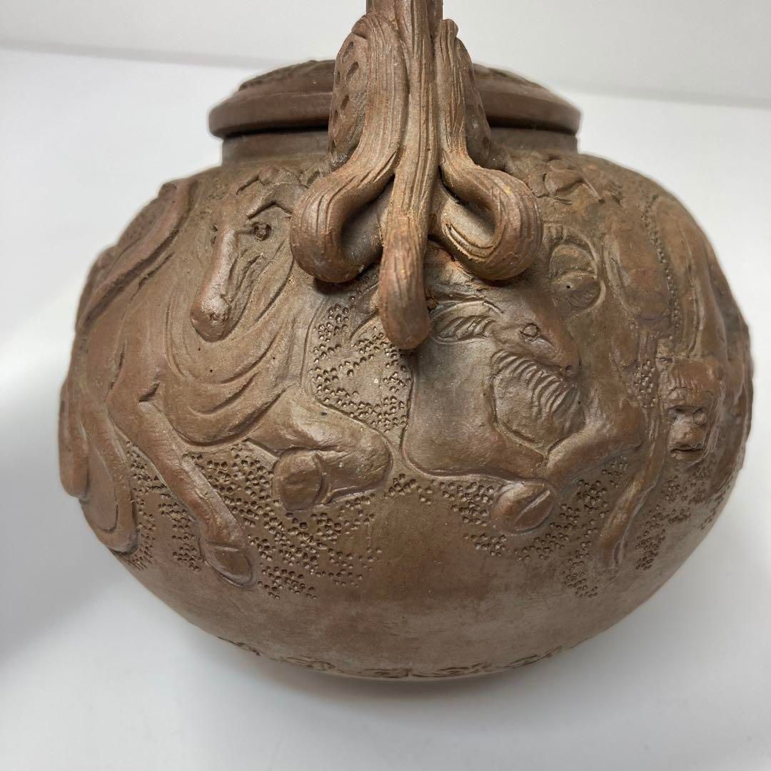 極上手　萬古焼　十二支急須　横幅約14.5㎝　東Y5-1215☆2Fトコチ 極上手 萬古焼 十二支急須 横幅約14.5㎝ 東Y5-1215☆2Fトコチ