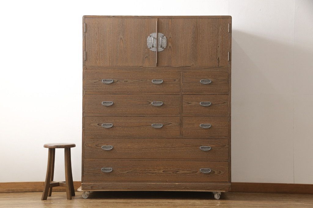 総桐箪笥　昭和57年 ☆事前問合せ必須☆ 総桐箪笥 中古 美品 伝統工芸士 岡本国昭作 紀州