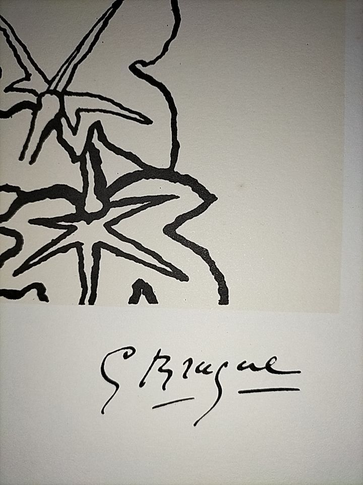 通販直営真作保証 ジョルジュ・ブラック リトグラフ「La Charrue～鋤」画寸 48cm×30cm 仏人作家 キュビスム創始者 晩年期1960年の秀作 5975 石版画、リトグラフ