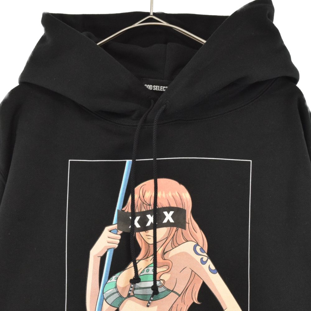 GOD SELECTION XXX (ゴッドセレクショントリプルエックス) 22AW ×ONE PIECE ナミプリントプルオーバーパーカー ブラック  ワンピース GX-A22-OPHD-01 - メルカリ