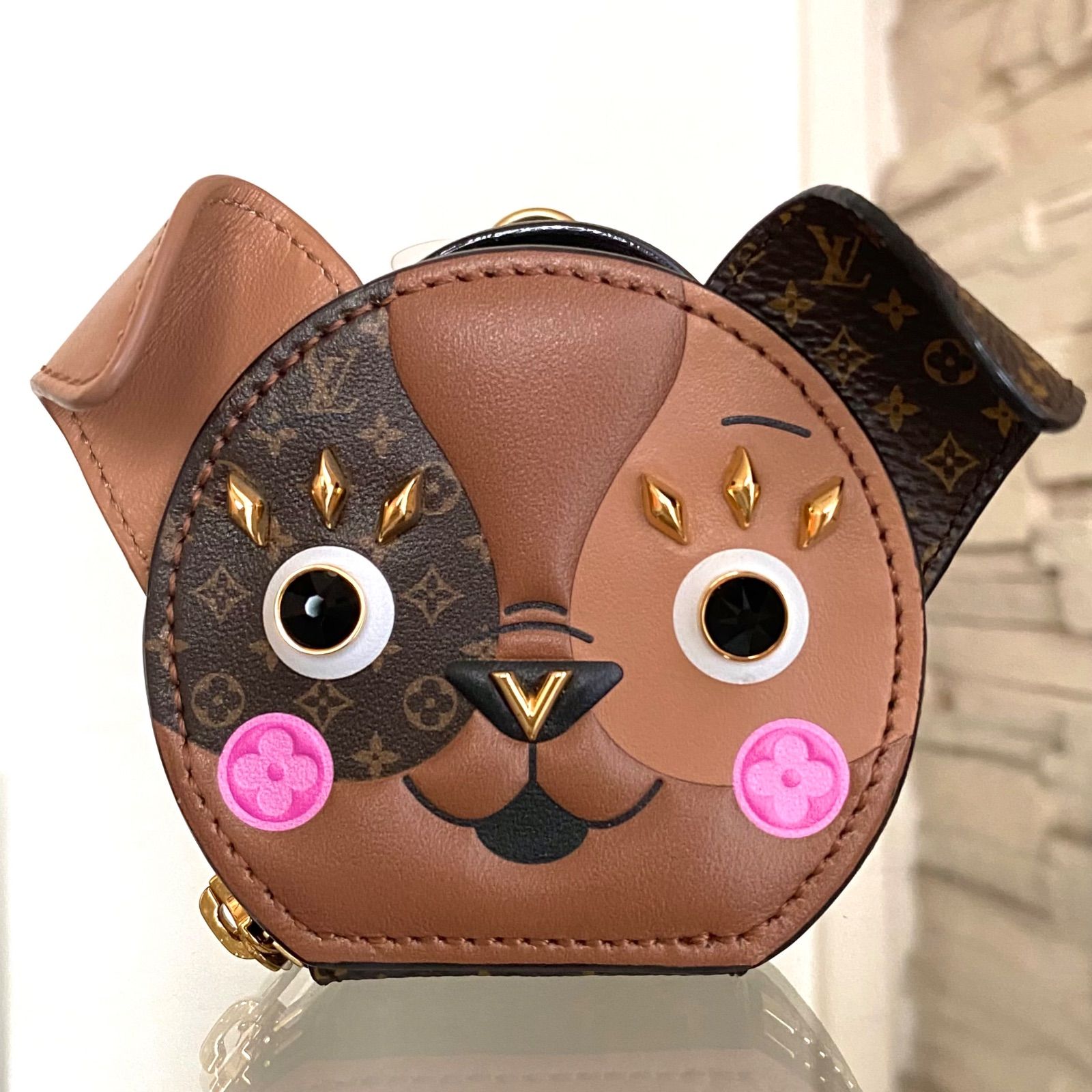 【新品・未使用】ポルトクレ　パピー　ハットボックス　バッグ　チャーム　犬　ドッグ 新品・未使用】ポルトクレパピーハットボックスバッグチャーム犬