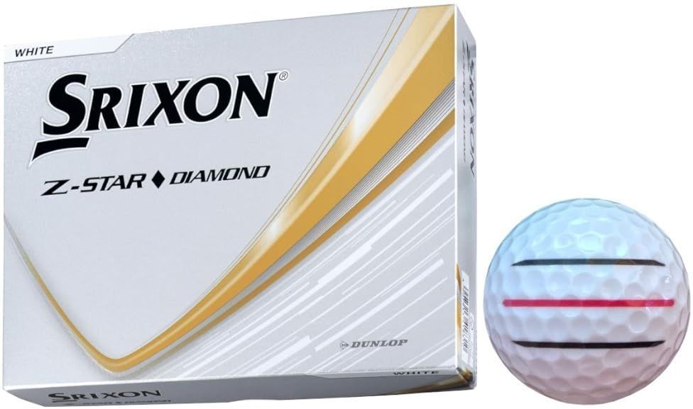 Style ダイヤ_白１ダース_３本ライン ハピラキ_ゴルフライン ダンロップ ゴルフボール スリクソン Z-Star モデル ライン入り ダイヤ_白１ダース_３本ライン