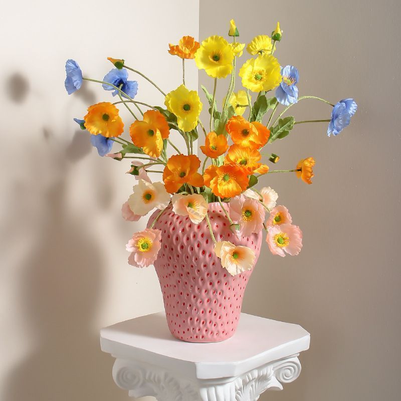 新しい未使用 花瓶 フラワーベース いちご ストロベリー レッド