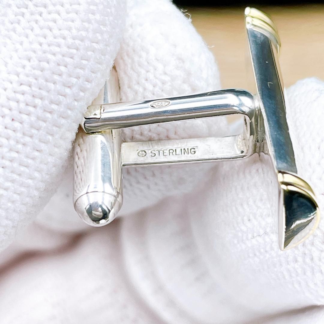 ティファニー Tiffany-Co. カフス カフリンクス カフスボタン コンビ Ag 925 シルバー ゴールド ブランド