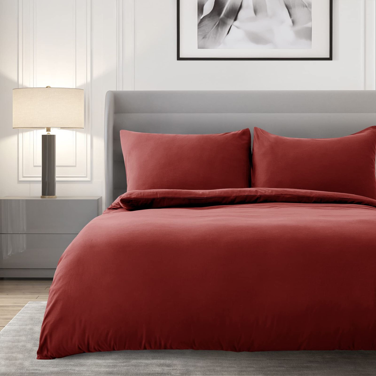 Deconovo 寝具カバーセット 布団カバー セミダブル 4点セット ふとん