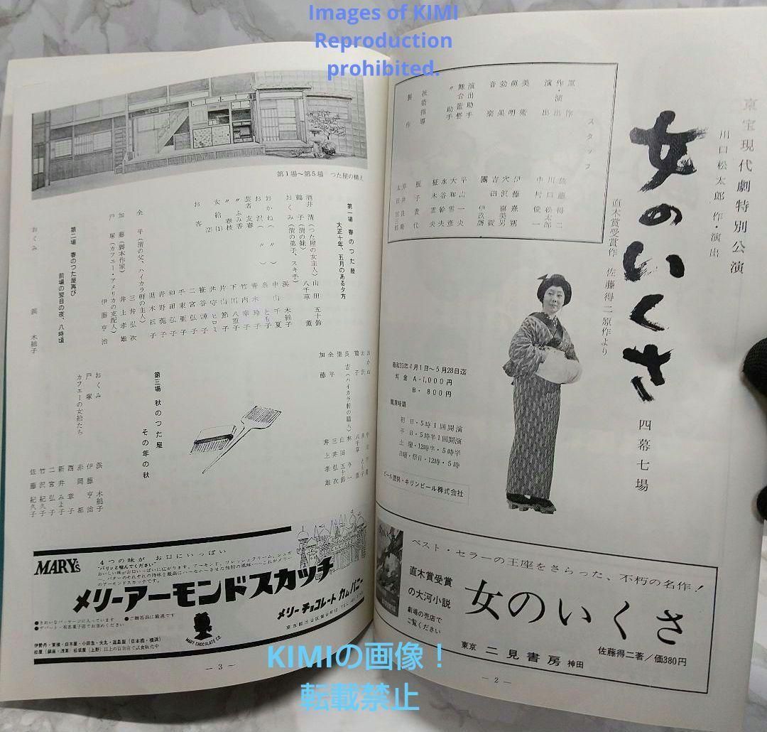 希少 映画パンフ 女のいくさ 東宝現代劇特別公演 芸術座 昭和 昭和1964 