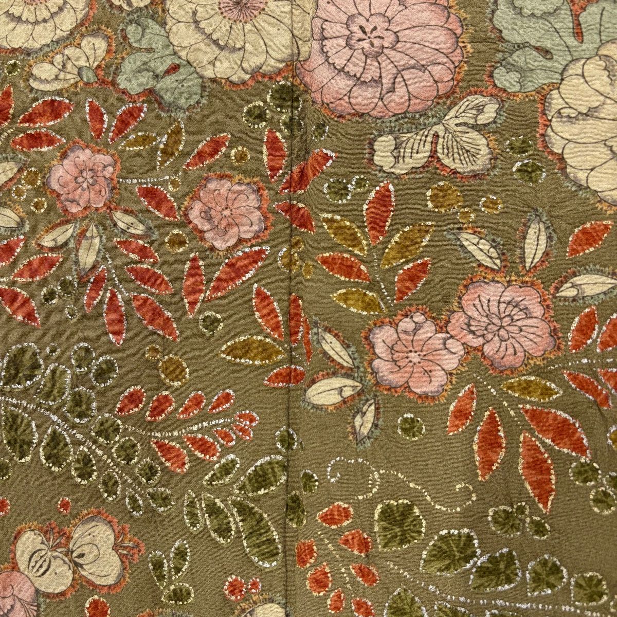 カジュアルスタイル 付下げ 身丈155cm 裄丈68.5cm L 袷 辻ヶ花 青海波 染め分け ぼかし 山吹茶色 正絹 名品 一つ紋 品質保証、最安値に挑戦!