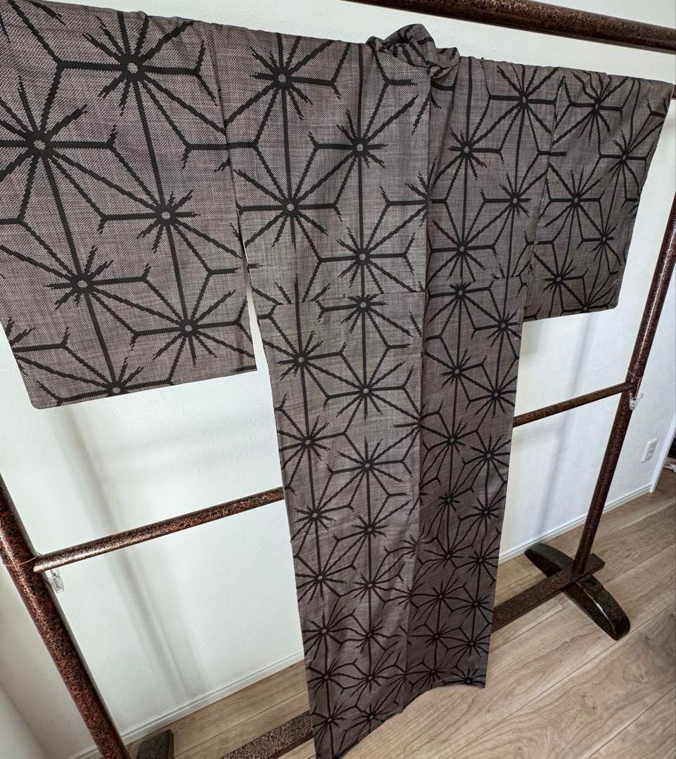 三越 しつけ付 着物 本場大島紬 縦横 一元 正絹 泥染 165 トールサイズ