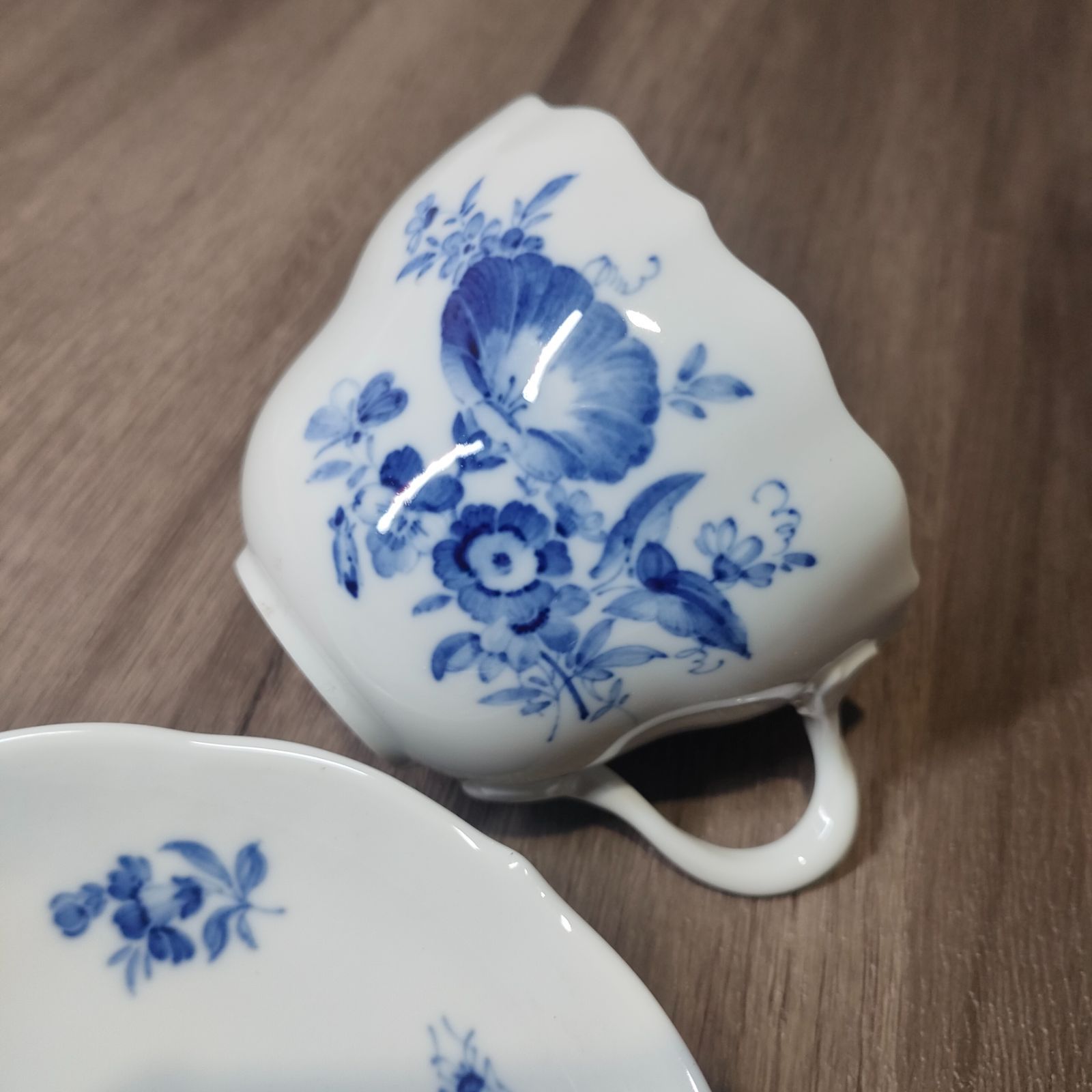 ⑨-2【美品】 Meissen マイセン ブルーフラワー 蝶 青い花 ブルー 