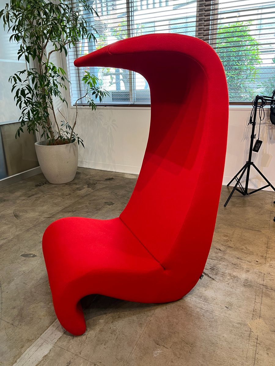 hhstyle アムーベ ハイバック ソファー Verner Panton ヴェルナー パントン ラウンジチェア レッドソファー パントンチェア 赤ソファー クッション おしゃれ 1人掛けソファ デザイナーズ家具 1点 30万円