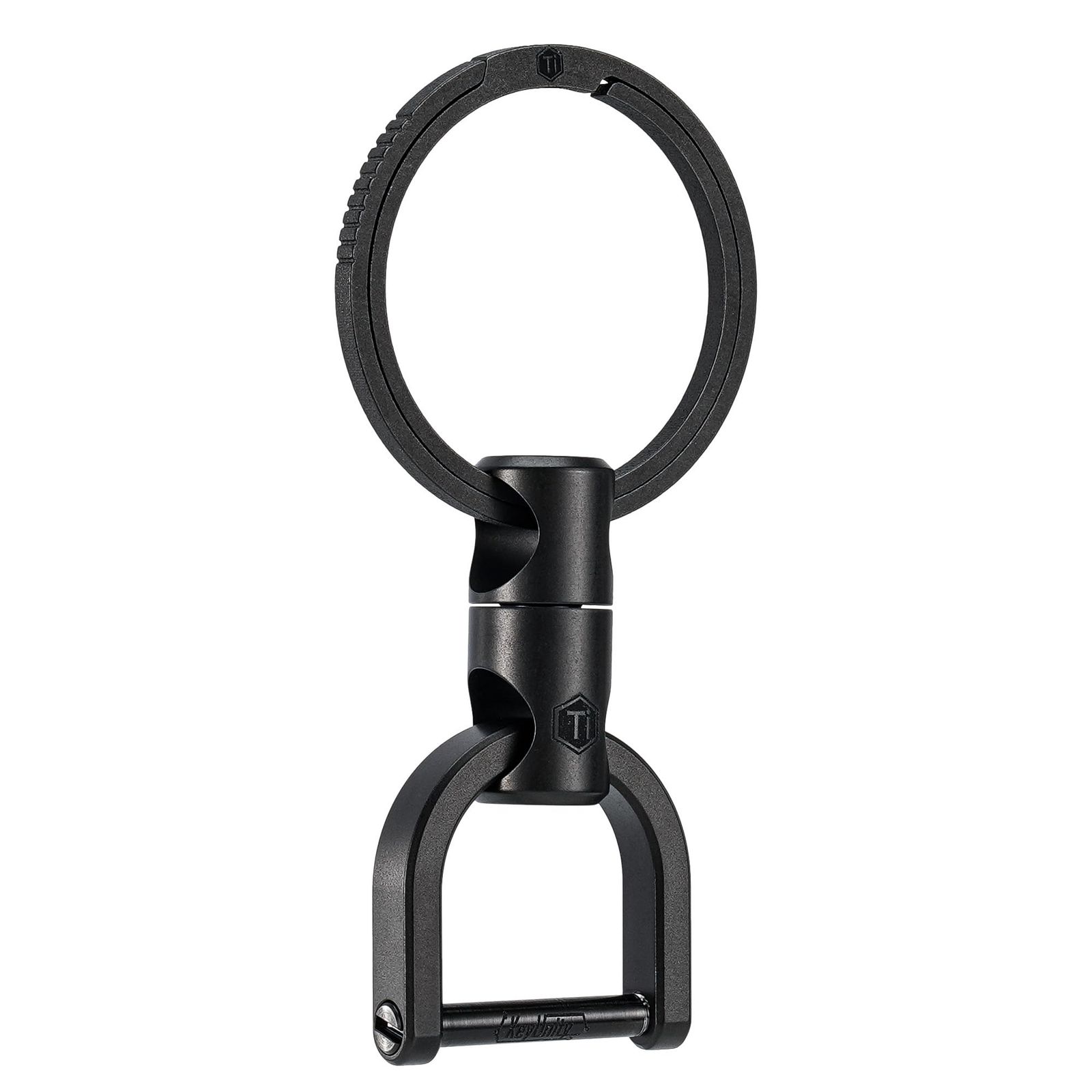 KeyUnity キーホルダー チタン 360°回転コネクター 分離不可 KA15 クイックリリース キーリング付き 軽量 小型 錆びない 鍵 紛失防止 カラビナ キーチェーン おしゃれ