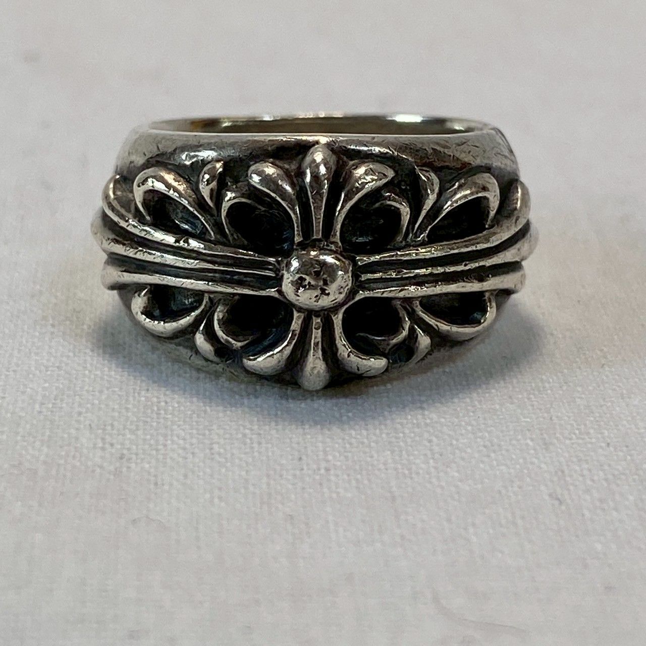 Chrome Hearts シルバーリング フローラルクロスリング 18号 CHROME HEARTS クロムハーツ サイズ:18号 DBL FLRL CRS ダブル