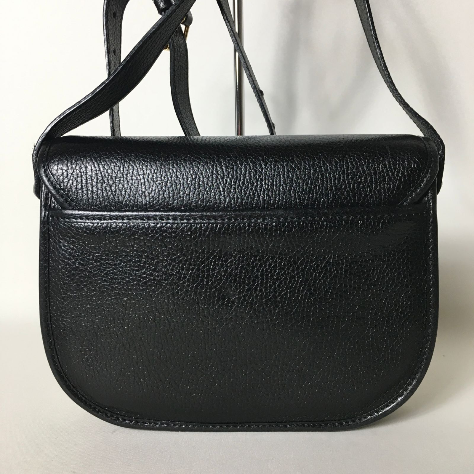 2509-9｜美品｜セリーヌ ショルダーバッグ レザー ブラック ガンチーニ  