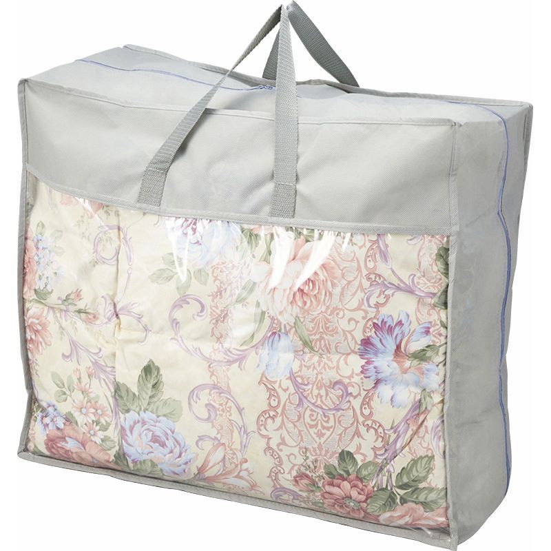 【ギフト】[寝具]花浪漫 羽根ふとんバッグ入り ピンク L-A