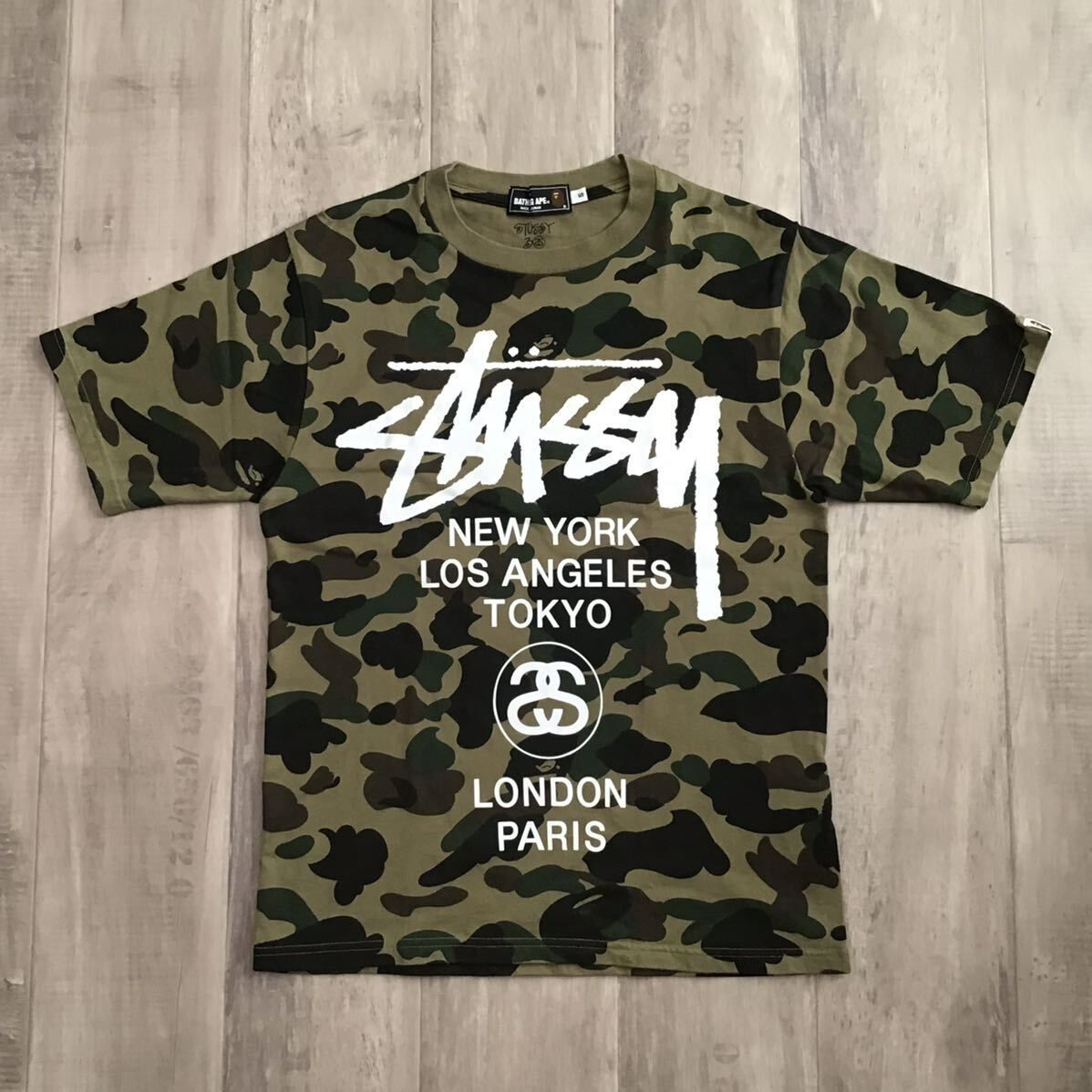 ☆激レア☆ BAPE × STUSSY LOGO Tシャツ Sサイズ a bathing ape エイプ 