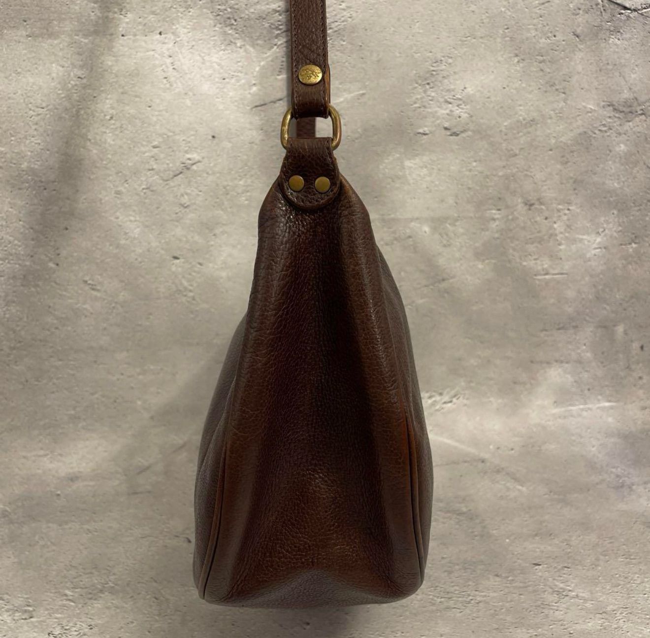 IL BISONTE ブラウンショルダーバッグ 保存袋付き
