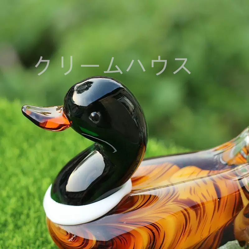銀製　鴛鴦 オシドリ　ガラス製 置物 ケース入り オブジェ 置物 ガラス お洒落 アニマル オシドリ 鴛鴦 かわいい