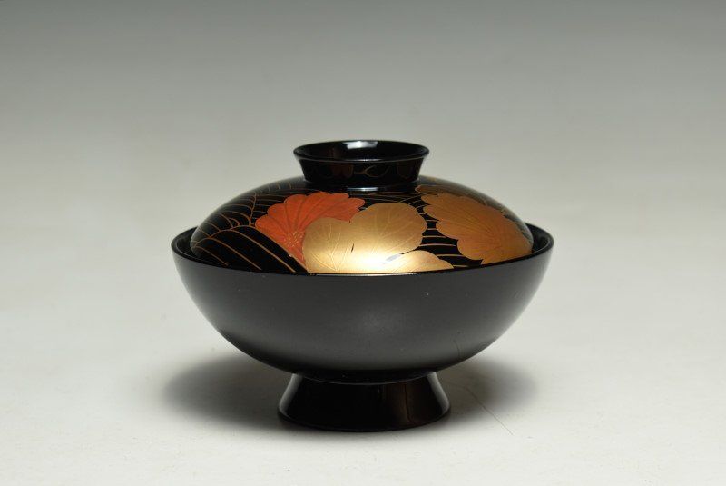 蔵C9452a 木製漆器 蒔絵花文 吸物椀 五客 木箱 WWW_IBETON_RU