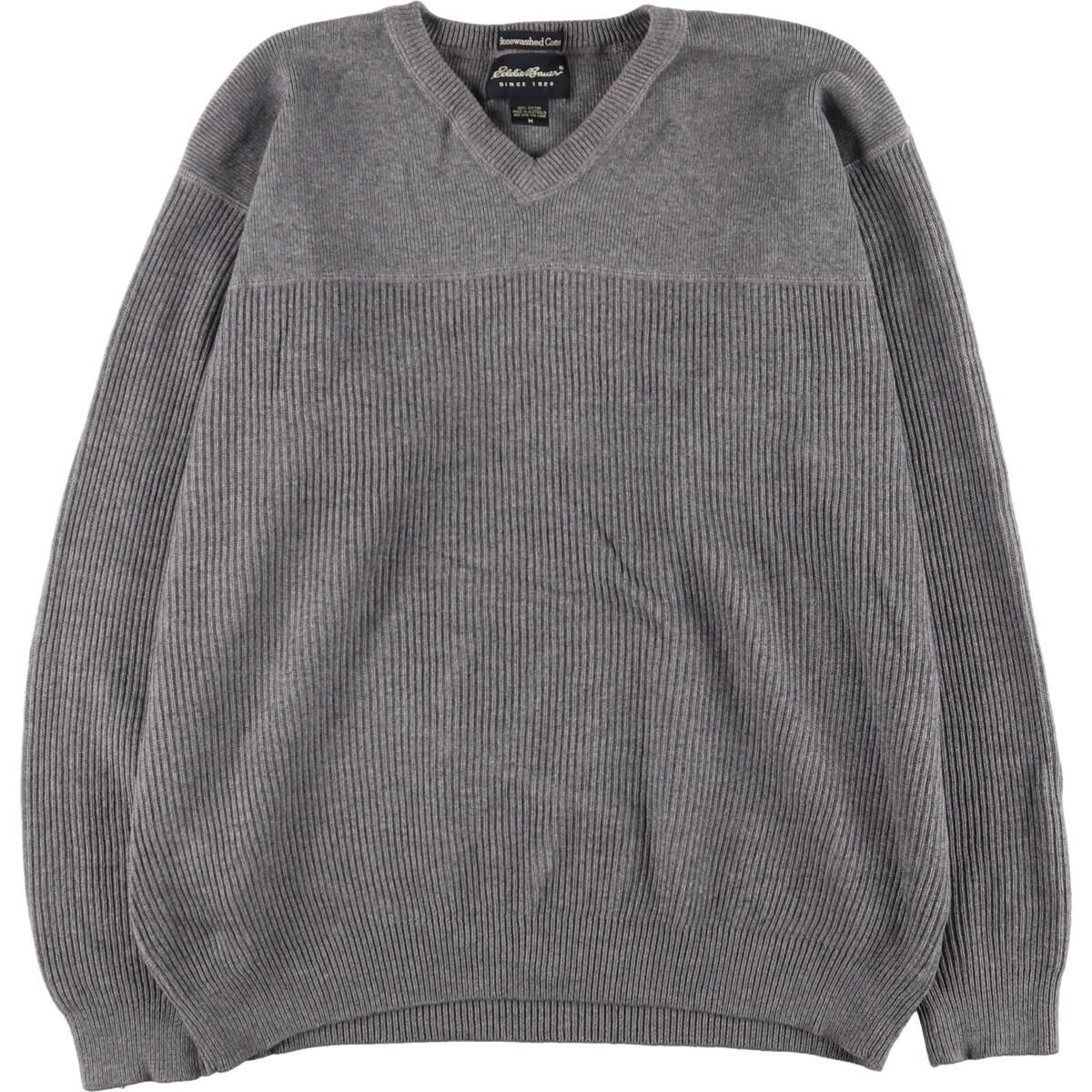 古着 エディーバウアー Eddie Bauer Vネック コットンニットセーター メンズM /eaa386170 【中古】/eaa386170